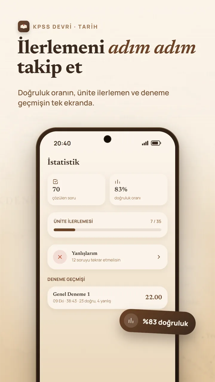 İstatistik ekranı