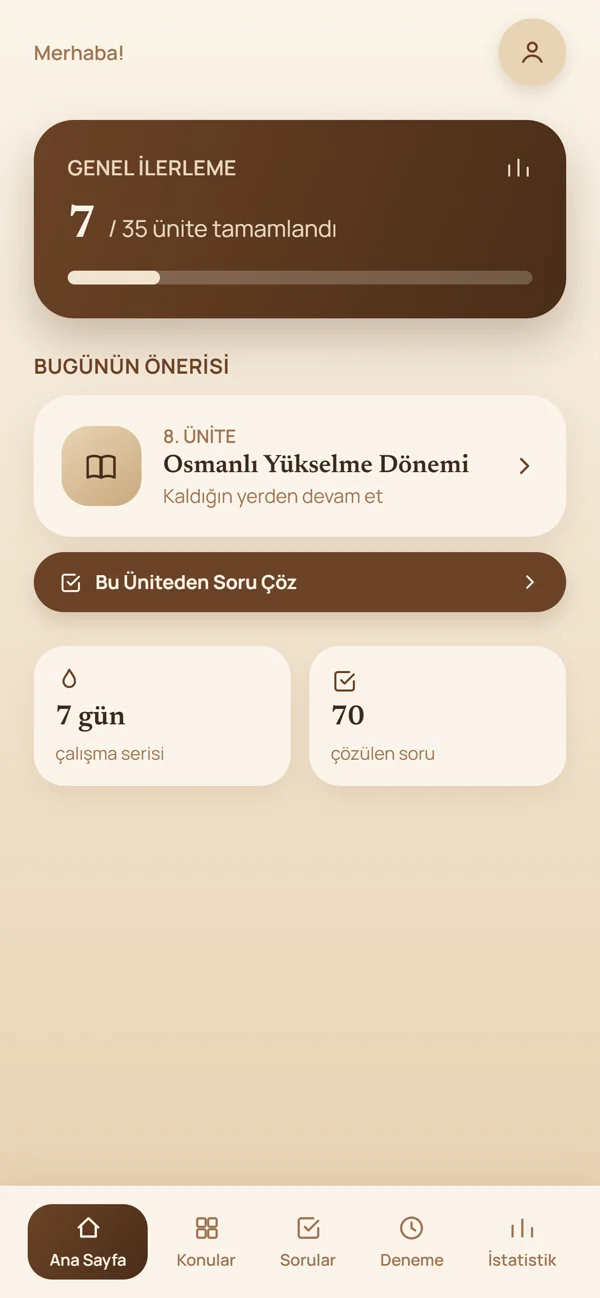 KPSS Devri: Tarih ana ekranı